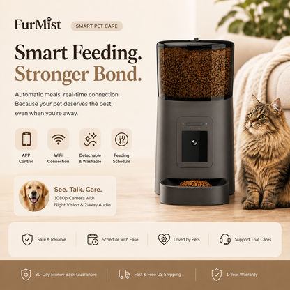 FurMist™ Smart WiFi Pet Feeder with HD Camera