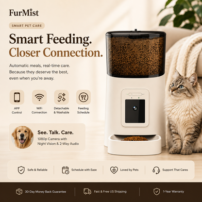 FurMist™ Smart WiFi Pet Feeder with HD Camera