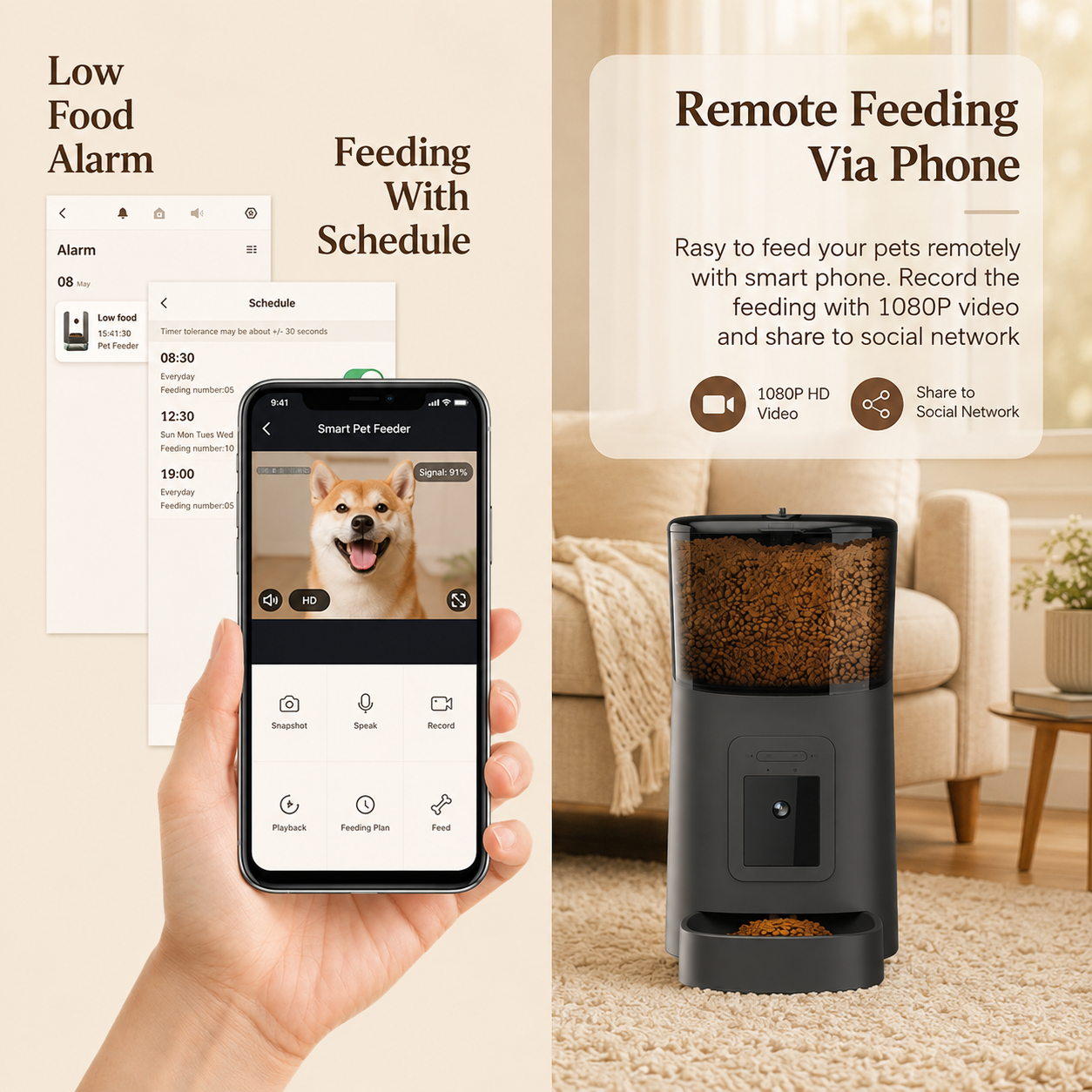 FurMist™ Smart WiFi Pet Feeder with HD Camera