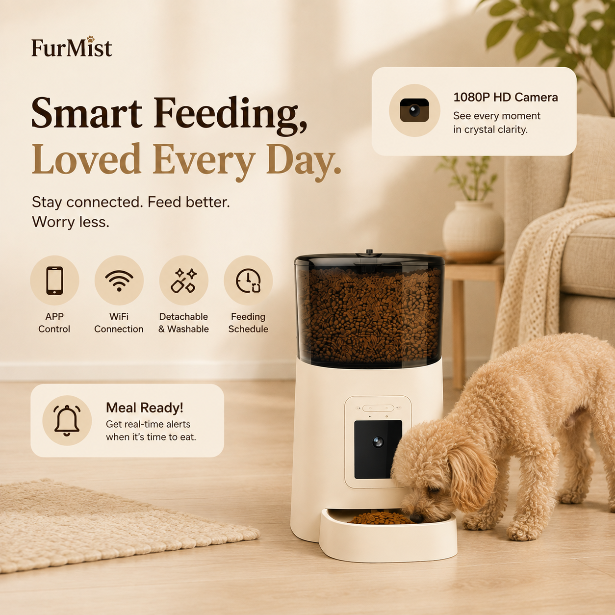 FurMist™ Smart WiFi Pet Feeder with HD Camera