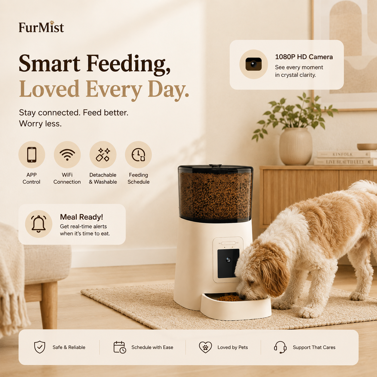 FurMist™ Smart WiFi Pet Feeder with HD Camera