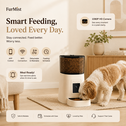 FurMist™ Smart WiFi Pet Feeder with HD Camera