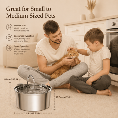 FurMist Stainless Steel Pet Water Fountain