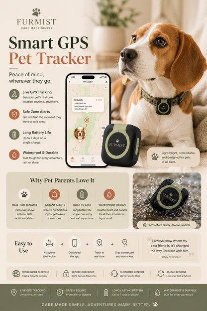 FurMist Smart GPS Pet Tracker